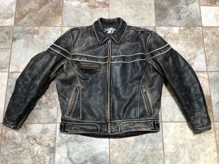 Leather Motorcycle Jacket - Joe Rocket Vintage Looking Men 