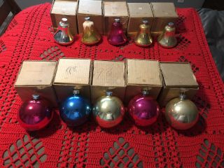 Vintage Giant Shiny Brite Ornaments Balls And Bells