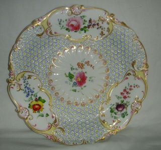 Stunning Quality Antique 19thc H.  R.  Daniel Dinner Plate H/painted Flowers 4630