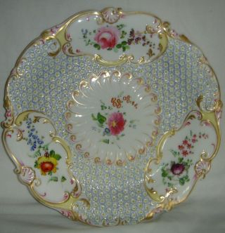 STUNNING QUALITY ANTIQUE 19thC H.  R.  DANIEL DINNER PLATE H/PAINTED FLOWERS 4630 2