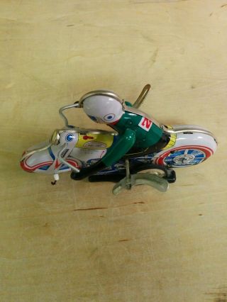 MS - 702 Wind Up Tin Toy Motorcycle & Rider 2