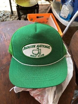 Masters Golf Tournament Hat Green Trucker Augusta National.  Rare Hat Here