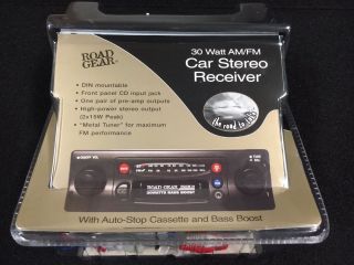 Vintage High Power Am - Fm Cassette Car Radio W/front Panel Aux Input - Car Stereo