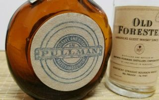 1947 1955 Pullman Company Old Forester Bourbon Whiskey Mini Bottle Train Car Vtg