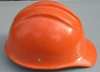 Vintage BULLARD Hard Boiled 502 FIBERGLASS HARD HAT w/Liner ORANGE 2