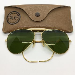 Vintage B&L Ray Ban Outdoorsman Aviator RB - 3 58mm w/ Case Bausch & Lomb USA 2