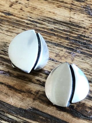 Vintage Hans Hansen Denmark 925s Sterling Silver Modernist Earrings