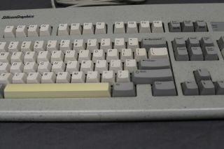 Vintage Silicon Graphics SGI AT101 Granite Gray Keyboard ALPS 9500900 10