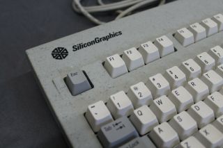 Vintage Silicon Graphics SGI AT101 Granite Gray Keyboard ALPS 9500900 12