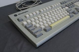 Vintage Silicon Graphics SGI AT101 Granite Gray Keyboard ALPS 9500900 7