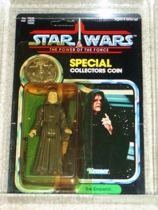 Vintage Star Wars 1985 Kenner Afa 80 Emperor Potf 92 Card Back Moc Unpunched