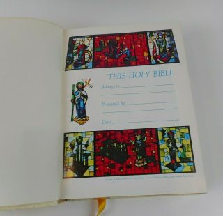 1967 Holy Bible Catholic Family Edition Vintage E.  B.  Treat & Co. ,  Inc.  LARGE 3