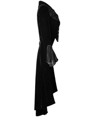 Punk Rave Jacket Frock Coat Black Velvet Gothic Steampunk VTG Victorian Regency 3