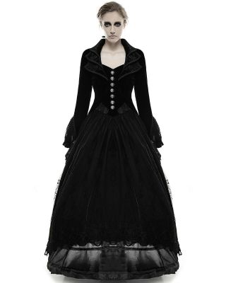 Punk Rave Jacket Frock Coat Black Velvet Gothic Steampunk VTG Victorian Regency 4