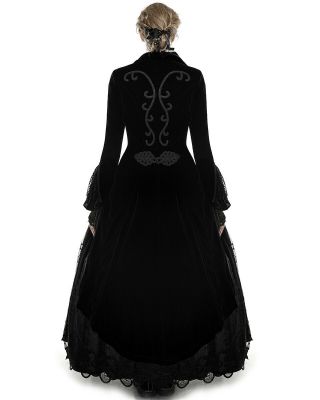 Punk Rave Jacket Frock Coat Black Velvet Gothic Steampunk VTG Victorian Regency 5