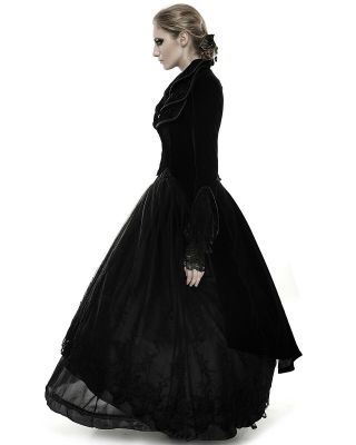 Punk Rave Jacket Frock Coat Black Velvet Gothic Steampunk VTG Victorian Regency 6