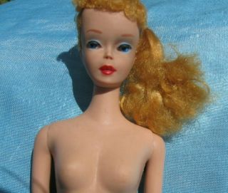 VERY PRETTY Vintage Blonde Ponytail Barbie 4,  No Green 5