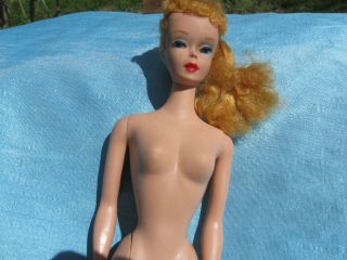 VERY PRETTY Vintage Blonde Ponytail Barbie 4,  No Green 7