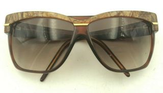 Vintage Laura Biagiotti P40/s B73 Gold Marble Brow Brown Square Eyeglasses