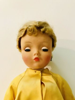 Vintage Madame Alexander Cissy Blonde Doll Gold Theater Dress Coat Stocking 20 