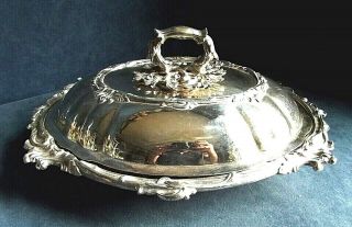 Large 13 " Silver Plated Ornate Serving Dish C1875