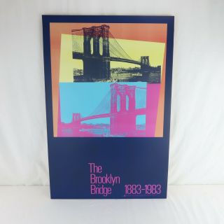 Andy Warhol Brooklyn Bridge Offset Lithograph Poster 1983 Framed A,  Cond.  Rare