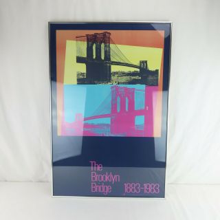 ANDY WARHOL Brooklyn Bridge Offset lithograph Poster 1983 Framed A,  Cond.  RARE 2