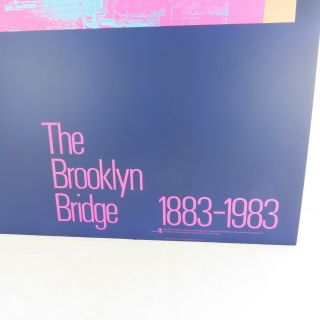 ANDY WARHOL Brooklyn Bridge Offset lithograph Poster 1983 Framed A,  Cond.  RARE 3