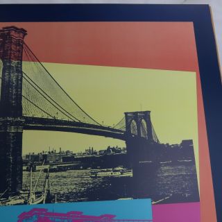 ANDY WARHOL Brooklyn Bridge Offset lithograph Poster 1983 Framed A,  Cond.  RARE 7