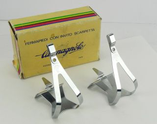 Campagnolo Pedal Toe Clips Nuovo Record Steel Small Vintage Bicycle Corti Nos