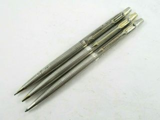 Vintage Parker Sterling Silver Cisele 1 Ballpoint Pen,  2 Pencils 5.  25 " Long