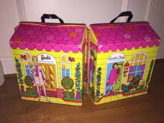 1966 Mattel Francie & Casey & Barbie House - Mate Carrying Case Storage 5092 5091