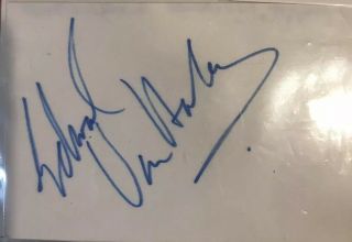 Vintage Eddie Van Halen Signed 4x6 Index Card Evh Autographed