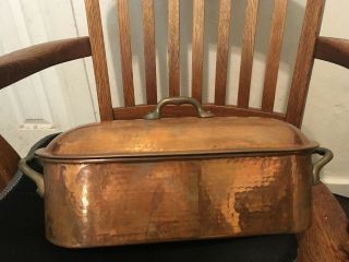 Copper Fish Cooker 14 Inch Vintage Hammered Copper Tin Lined From France