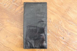 Vintage Gucci Black Snakeskin Billfold Pocket Wallet Made In England Rare