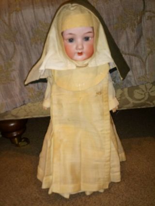 Antique German 390 A 2 M Armand Marseille 16 " Sister Nun Doll With Clothes
