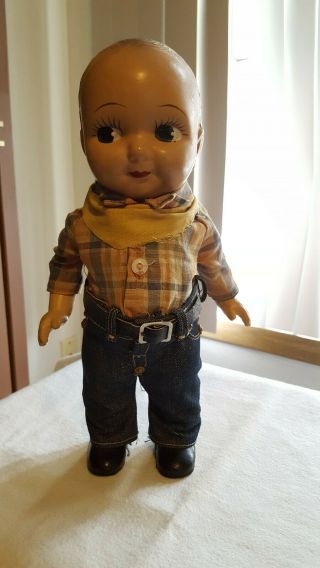 Vintage Buddy Lee Composition Doll W\ Southwest Shirt,  Belt,  Jeans,  Belt