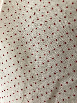 Vintage 1950s 60s Semi Sheer Flocked Cream Red Swiss Dot Polka Dots 4.  5 Yards 5