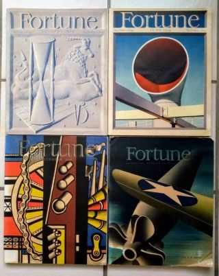 Vintage Fortune Magazines (4) W Orig.  Mailers 1939 Jan & Jun 1941 Dec 1942 Aug