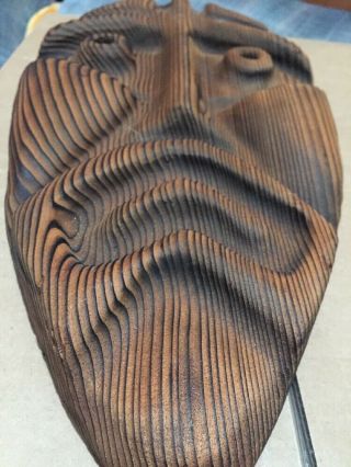 Vintage Witco - style Tiki Mask Wood Carvings Label Gale Haner Rare 2