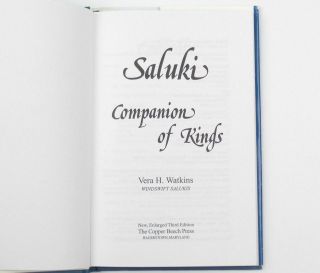 RARE Vintage Dog Book SALUKI COMPANION OF KINGS Enlarged 3rd Edition 3