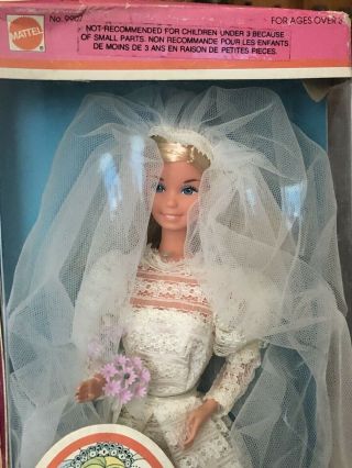 1976 (box Date) 1978 Release Bride Barbie Doll 9907 In