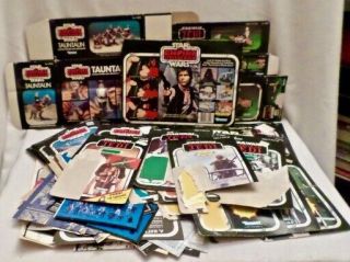 73 Vintage Star Wars Items: Boxes,  Action Figure Cards,  Instructions,  Misc.  Papers