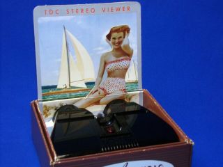 Vtg 1950s Tdc Lighted 3d Stereo Viewer Stereoviewer Realist Slides W Display Box
