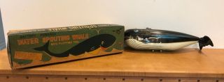 Vintage Dip - Ie The Spouting Whale 1950s Battery Operated Tin - Litho Kks Co.  Japan