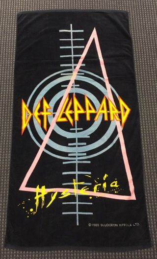 Def Leppard Vintage Hysteria Beach Towel 1989 Bludgeon Riffola Official Rare