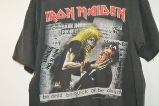 Iron Maiden Be Quick Or Be Dead 1992 Vintage T - Shirt L Large 1990s 90s Metal