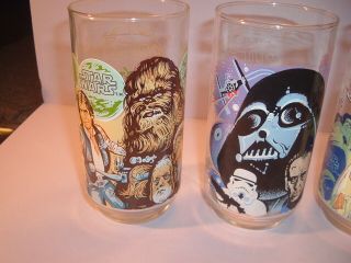 Vintage 1977 Burger King Coke Star Wars Commemorative Glasses Complete Set of 4 2