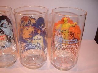 Vintage 1977 Burger King Coke Star Wars Commemorative Glasses Complete Set of 4 6