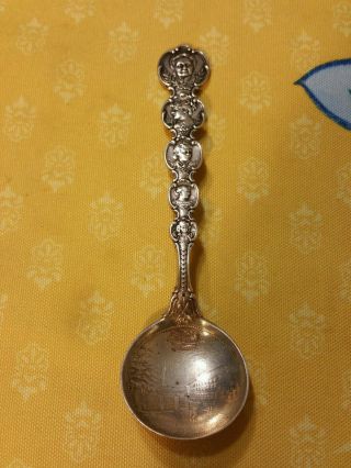 Antique 1892 Park Theater Actors Fund Fair Souvenir Spoon Actors Sterling